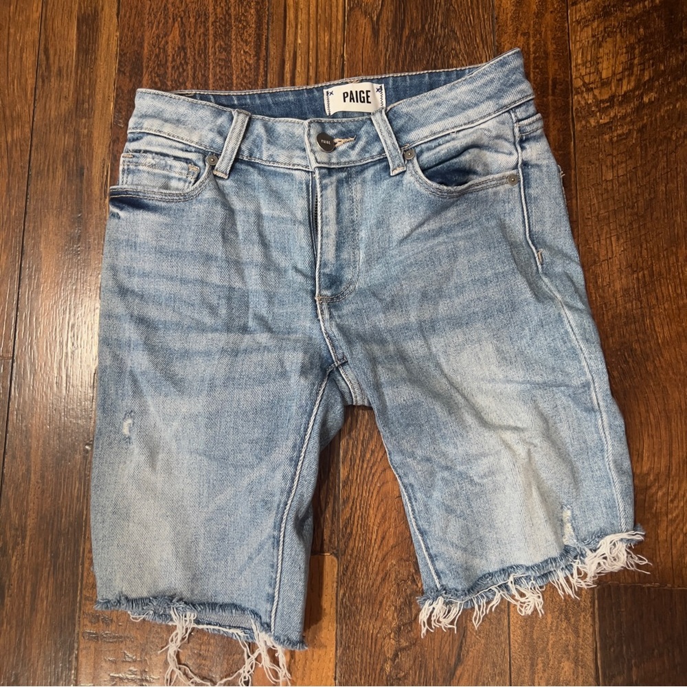 Paige denim biker shorts